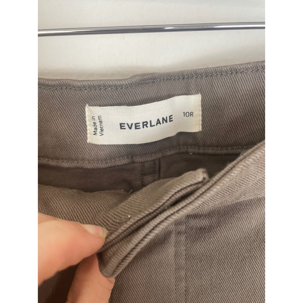 Everlane The Utility Wide Leg Pant Taupe Brown Organic Cotton Size 10R - Picture 6 of 6